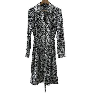 Brooks Brothers Navy and White Floral Shirt Dress